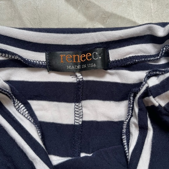 Renee C - Striped Navy and White Maxi Skirt - Picture 4 of 5